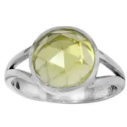 Faceted Natural Lemon Quartz 925 Sterling Silver Ring s.8 Jewelry R-1005