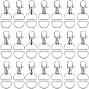 100PCS Premium Swivel Snap Hooks and D Rings, Swivel Snap Hooks for Keychain and