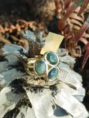 Jade Australian Natural Extremely Rare 6.37ct 9ct Gold 3 Stone New Ring COA