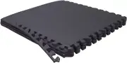 - 4X(16 Sqft) Black Gym Floor Mat 24X24 EVA Foam Interlocking Exercise Fit