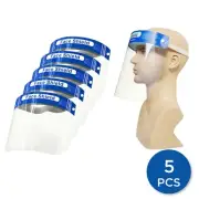 5 PCS Superior Protection Full Face Shield Mask: Reusable, Washable, And Sturdy!