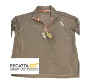 REGATTA GREAT OUTDOORS NEW Women’s Large Half Zip - FLEECE Gray/Salmon Accent