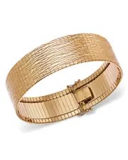 Alberto Amati 14K Yellow Gold Textured Wide Omega Bracelet