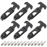 6 Set 4.4 Inch Flexible Rubber T-Handle Hasp Draw Latches for Tool Box, Black