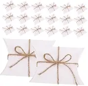 50 Pcs Boxes Pillow Box Paper Candy Boxes Pillow Treat Boxes Soap Packaging Boxes Kraft Pillow Boxes Boxes Pillow Boxes for Kraft Paper White Numb Wedding