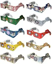 3D Christmas Glasses - 10 Pairs / 10 Turn Christmas Tree & Holiday Lights into Magical Images - Stocking Stuffers - Secret Santa - Office Parties - Fun for The Family