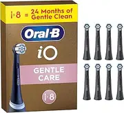 Oral-B iO Gentle Cleaning Original Replacement Toothbrush Heads Suitable for Sensitive Gums - Black (Pack of 8)