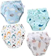 KOMBIUDA Washable Diaper Pants Reusable Cotton Diapers for Infants Comfortable Breathable Training Pants