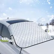 Windscreen Covers Frost, Car Windscreen Cover for Winter, Car Screen Cover Winter Thicken for Snow Ice Frost Sun UV Protection, Perfect for Cars and SUVs (63'' x 51'')