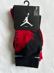 Nike Jordan High Crew Red Socks Boys Size 3Y-5Y Pack Of Two (2)