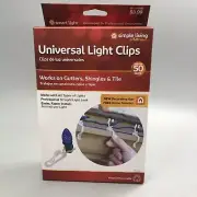 NEW 50 Universal Christmas Holiday Party Light Clips, Gutter Shingle & Tile. LED