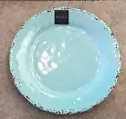 Il Mulino Crackle Rustic Sky Blue MELAMINE Dinner Plates Set Of 6