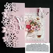 Flowers Border Leaves Metal Die Cuts,Srping Leaf Flower Edge Cutting Dies Cut Stencils for DIY Scrapbooking Album Decorative Embossing Paper Dies for Festival Card Making