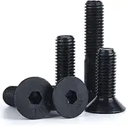 25pcs M6-1.0 X 14mm Flat Head Socket Cap Countersunk Bolts, 10.9 Grade Grade Carbon，Hex Drive Flat Head