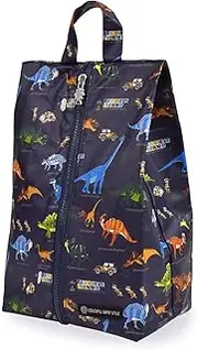 NH300500 Shoe Case, Water Repellent, Laminate Type, Zippered, Boys, Kids, Indoor Shoe Holder, Discover The Dinosaur Continent (Navy), Colorful Candy Style