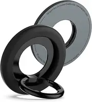 SPIGEN Nano Pop MagFit for iPhone 16 15 14 13 12 Pro Max Plus Mini MagSafe Case Phone Ring Holder, Built-in Magnetic Ring, Super Soft Silicone Feel Metal Slim Durable Grip - Black Sesame