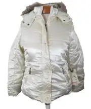 NWT UNIONBAY Girls Kids Hooded Puffer Jacket 14/16 Alpine White MSRP$84