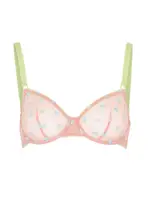 Dora Larsen Jamie Floral-embroidered Tulle Underwired bra - Light Pink 36C