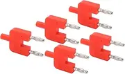 Dual Banana Plug, Plated Brass, Strong Connectivity, Double Row, J.20007, for Electronic Equipment, Industrial Equipment, Inverters, Welding Machinery, Ships, RVs, Game (Red)