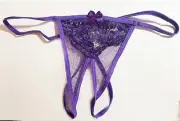 Shirley of Hollywood IS-25226 Dainty open crotch Panty, Purple, S/M