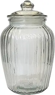 Living Glass Bottle Canister, Glass Cookie Jar, SS Size, Estimated Capacity Approx. 0.8 gal (2.3 L) Diameter 6.1 x Height 9.6 inches (15.5 x 24.5 cm), Clear, Almond