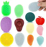 Fidget Toys Sensory Stone for Kids & Adults, 12 Pack Sensory Toys for Kids Autism ADHD, Silicone Textured Worry Stones Sensory Fruits for Stress Anxiety Relief（12 Unique Textures）