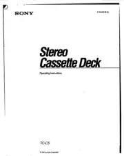 Sony TC-C5 Tape Deck Owners Manual
