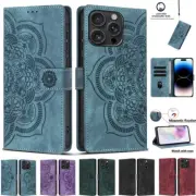 Wallet Flip Leather Flower Case For iPhone 16e 15 14 13 12 11 ProMax 7 8 Plus SE