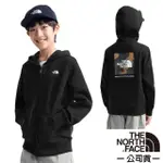 【THE NORTH FACE】兒童/男童/女童 機能性保暖透氣連帽外套 CAMO BOX 夾克 帽T_黑色_89XW