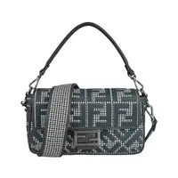 在飛比找momo購物網優惠-【FENDI 芬迪】FENDI Baguette金屬雙F L