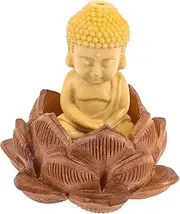 Yardenfun Vintage Wooden Buddha Pendant Keychain Charm Retro Car Hanging Decor Sculpture for Home Office Decoration Fine Craftsmanship Chic Design