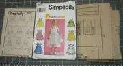 9207 Simplicity Size 2 3 4 Girls Dress Sundress Pinafore Easter Colorblock