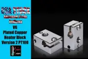 Plated Copper Heater Block for V6 Hotend, 500℃ High Temperature, 3D Printer