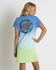 [Santa Cruz] Santa Cruz Girls' Mfg Dot Retro Dress in Blue Tie Dye Size 12 12 Blue Tie Dye