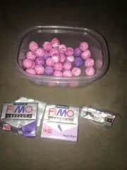 LOT Staedtler Fimo Effect Modelling Over Bake Clay 2oz Bar Glitter LILAC 605 +