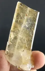 22g Super Yellow Faden Quartz Cluster Having Interesting Faden Line Collection P