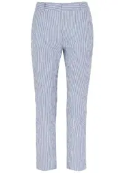 Max Mara Weekend Starlet Striped Seersucker Trousers - Blue And White - 12 (UK12 / M) 12 (UK12 / M)