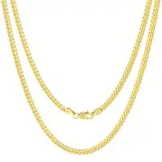 10K Yellow Gold Solid 3.5mm Mens Miami Cuban Link Chain Necklace Lobster 24"