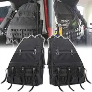 Roll Bar Storage Bag Cargo Cage with Multi-Pockets for 2007~2022 Jeep Wrangler JK TJ JL & Unlimited 4 Doors Organizers Saddlebag Holder Bags Tool Kits (Pack of 2)