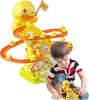 Small Ducks Climbing, Flashing Lights Music, 10.83x9.06in Duck Roller Coaster, Interactive Toy Features, Authentic Safe Materials for Kids Exercise, Hand Coordination, Indoor Play