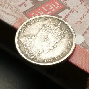 1904英國國王愛德華七世紀念銀幣銀元 香港一元銀圓外貿硬幣收藏