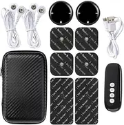 10 Modes EMS Mini Wireless Electric Muscle Stimulator Set Wireless Electric Muscle Massager with Gel for Workouts Training,Dual Host