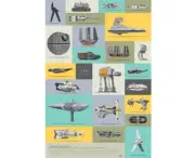 Rogue One A Star Wars Story TIE AT-ACT X Y Wing Ship Lithograph Art Print 20x30