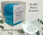 BREATHE Eucalyptus, Menthol & Peppermint Essential Oil Shower Steamers + Tray