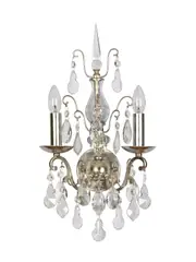Slavia 2 Light Crystal Wall Bracket in Silver Leaf