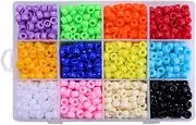BEADNOVA Pony Beads Bulk Kandi Beads Mixed Color Plastic Rainbow Beads Opaque Assortment Box Set for Crafts