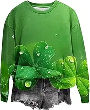 AEPTDEO St Patricks Day Sweatshirt Women 3/4 Sleeve Lucky Shamrock Shirt St. Patrick's Day Tee Tops for Spring Fashion