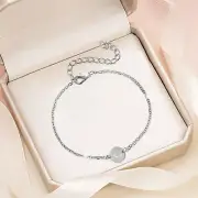 Personalized Initial Bracelet Silver Plated Stainless Steel Letter Bracelet