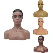 1PC PVC Mannequin Head with Bust For Wigs Styling Hat Scarf Display Stand Holder