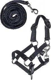 HKM Hobby Horsing Headcollar Set Basic Halter and Rope for Horse (Navy)